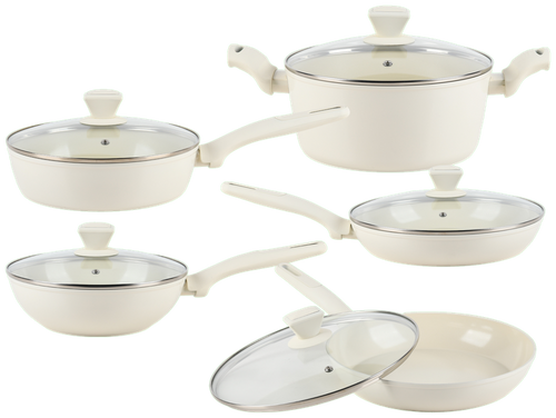 Batería de Cocina Ceramic+ 10 Piezas — White