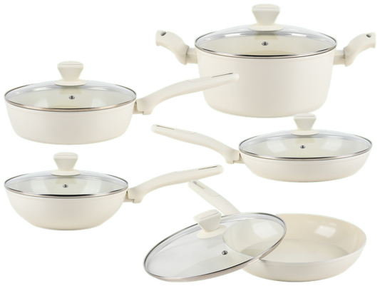 Batería de Cocina Ceramic+ 10 Piezas — White
