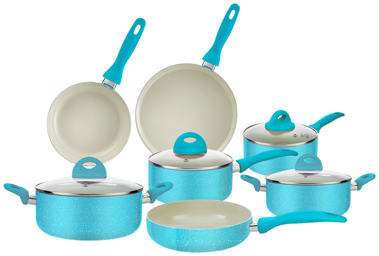 Batería de Cocina Color-Cook 11 Piezas — Aqua